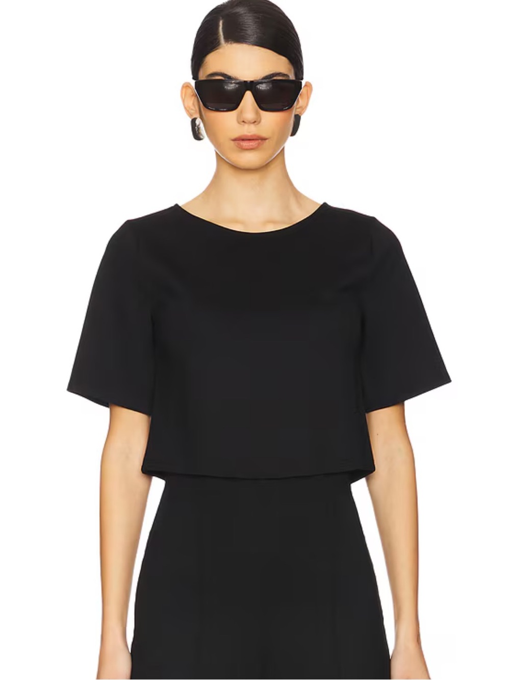 Ripley Radar Ponte Knit Short Sleeve Crop